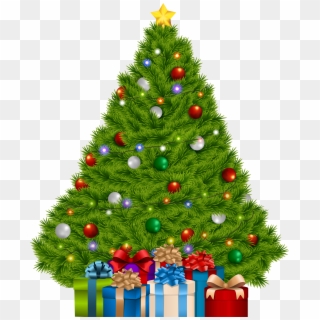 Clipart Christmas Tree With Presents 1 - Png Download