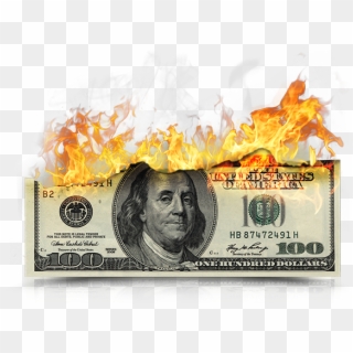 Burning Money Png - 100 Dollars Series 2001 Clipart
