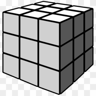 Rubiks Cube Gray - Black And White Rubiks Cube Clipart