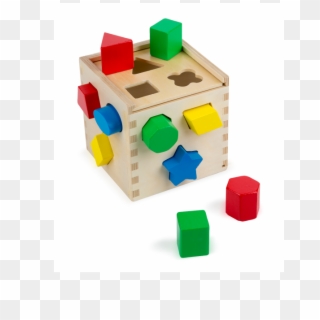 Melissa&doug Shape Sorting Cube - Wooden Coloured Toys Clipart
