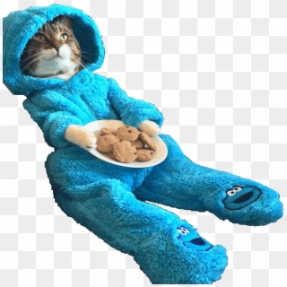 Cat Wearing Cookie Monster Onesie - You Re Finally Home Alone Clipart