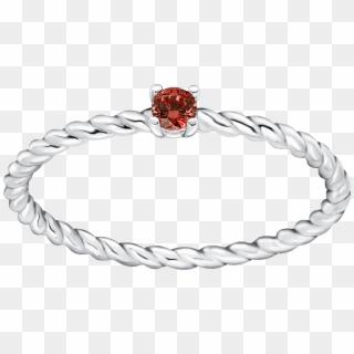 Subtle Twisted Silver Ring With Garnet Colour Crystal Clipart