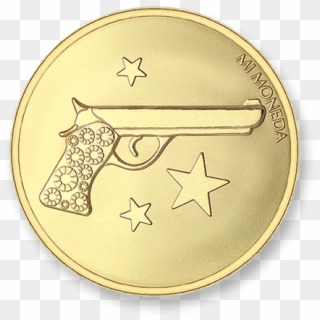 Aim High Pistol Gold Plated M - Coin Clipart