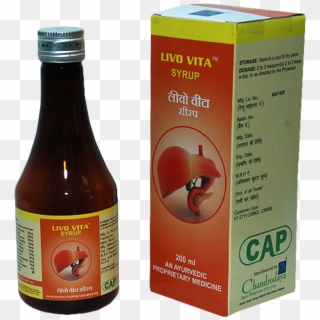 Livo Vita Syrup Is The Best Combination Of Hepato-spleno - Glass Bottle Clipart