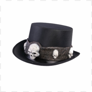 Black Top Hat With Skulls - Top Hat Clipart