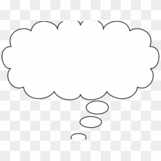 Cartoon Bubble - Thinking Cloud White Png Clipart