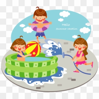 Pool Child Clip Art Children Transprent Png - Kids Playing With Water Clipart Transparent Png