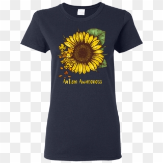 Sunflower Autism Awareness Shirt , Png Download - Ribbon Sunflower Shirt Clipart