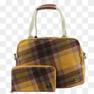 Mustard Yellow Tweed Tote Handbag - Shoulder Bag Clipart
