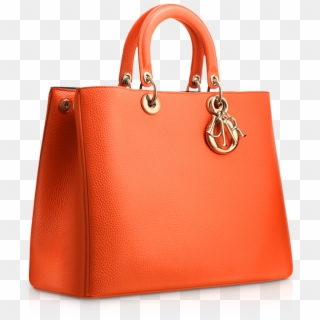 Large Tangerine Leather "diorissimo" Bag - Handbag Clipart