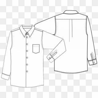 Drawn Shirt Mens Shirt - Tailored Shirt Technical Drawing Clipart