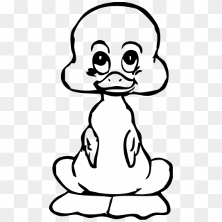 Baby Duck Black White Line Art 999px 134 - Ugly Duckling Clipart Black And White - Png Download