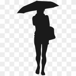 Girl In Rain Image - Silhouette Woman Icon Png Clipart