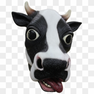 Dairy Farm Animal Ghoulish Deluxe Adult Latex Black - Cow Mask Png Clipart