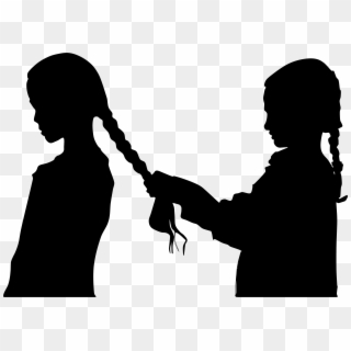 This Free Icons Png Design Of Girl Braiding Hair Silhouette - Hair Braiding Clip Art Transparent Png