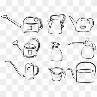 Gardening Tool Kettle Element Png And Vector Image - Sketch Clipart