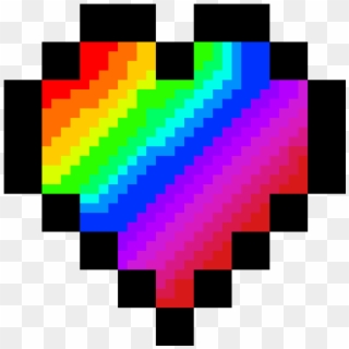 Rainbow Heart - Pixel Art Heart Clipart
