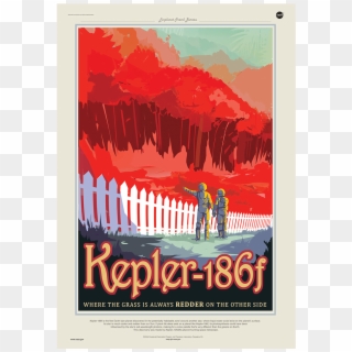 Year Round Leaf Peeping On Kepler 186f - Vintage Nasa Planets Posters Clipart