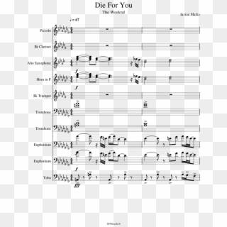 Die For You - Hey Mamma Sunstroke Project Saxophone Sheet Music Clipart