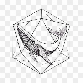 Temporary Tattoo Whale In Geometry - Тату Геометрия Пнг Clipart