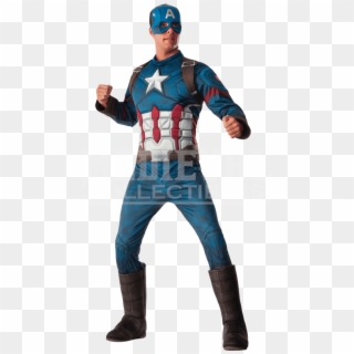 Adult Civil War Deluxe Captain America Costume - Captain America Adult Costume Clipart