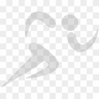Running Athlete Silhouette - Run Logo Png White Clipart