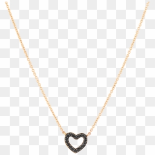 Pavé Heart Necklace Black Diamonds - Pendant Clipart