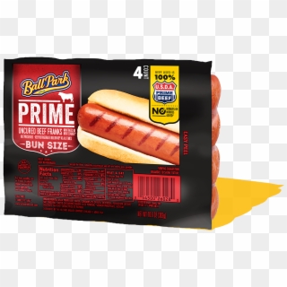 Ball Park Bun Size Prime Beef Hot Dogs , Png Download Clipart