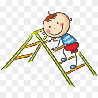 Clip Art Transparent Library Playground Child Clip - Climbing A Ladder Clipart - Png Download
