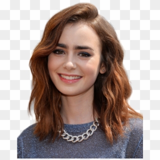 Lily Collins 2 By Flowerbloom172 - Shoulder Length Haircut For Frizzy Hair Clipart
