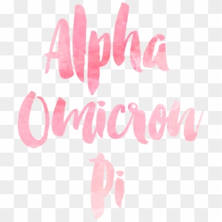 Aoii Alpha Omicron Pi Sorority Pink Watercolor Cursive - Aoii Transparent Clipart