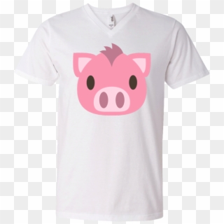 Pig Face Emoji Men's V Neck T Shirt - Domestic Pig Clipart