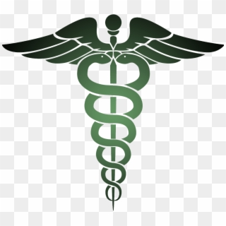 Caduceus Green - Snake Red Medical Logo Clipart