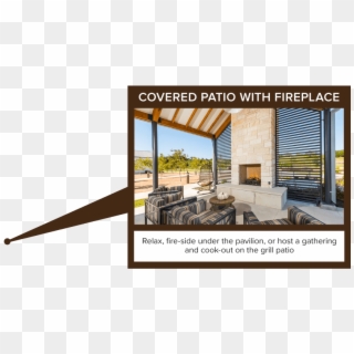 Activity Center Covered Patio With Fireplace - Architecture Clipart