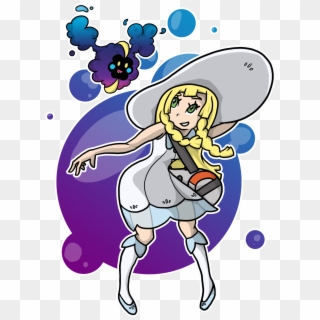Lillie And Nebby, From Pokemon Sun And Moon - Cosmog Clothes Clipart