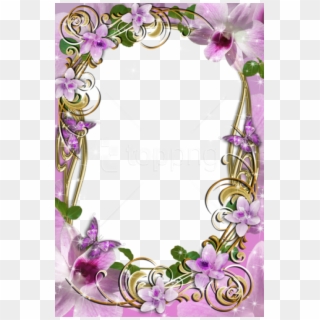 Free Png Transparent Delicate Frame With Flowers Background - Flowers Frame Designs Clipart