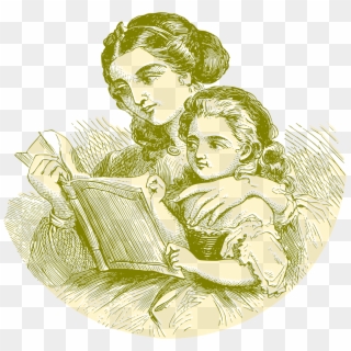 This Free Icons Png Design Of Mother Reading For Her - Mother Daughter Img Sketch Clipart