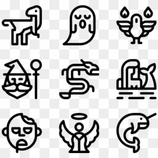 Fantastic Characters - Call Center Icon Line Clipart