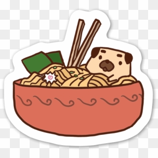 Ramen Noodle Lover Dog - Cartoon Clipart