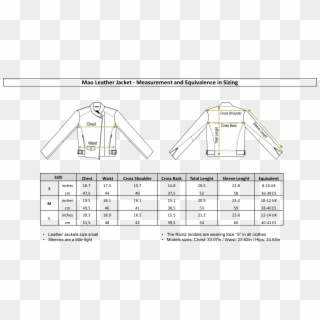 Size Mao Leather Jacket - Denim Jacket Spec Sheet Clipart