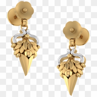 Astounding Leaf, Arrow & Floral Gold Drop Earrings - Earrings Clipart