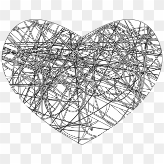 Chalk Drawing Heart Png - Black White Line Drawings Heart Clipart