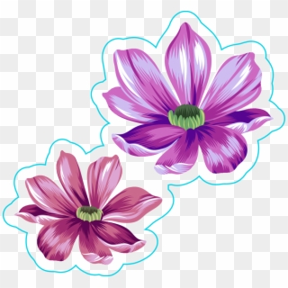 Day Of The Dead With Purple Hair Sticker Png Png Emoji - Clematis Clipart