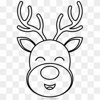Rudolph Coloring Page - Rudolph Face Black And White Clipart