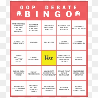 Bingo Card Png - Republican Bingo Card Clipart