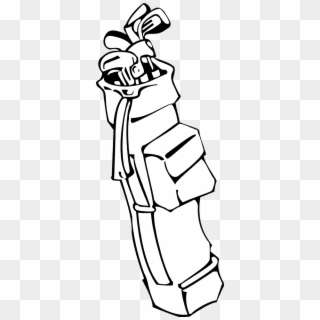 Golf Club Golf Bag Clipart - Golf Bag Clipart Black And White - Png Download