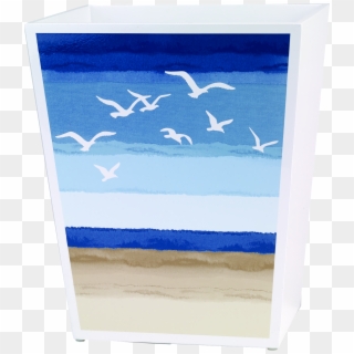 White - Avanti Seagulls Wastebasket Clipart