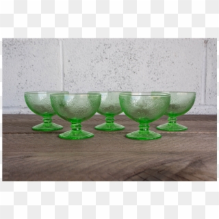 Set Of 5 Depression Era Goblet Glasses - Champagne Stemware Clipart