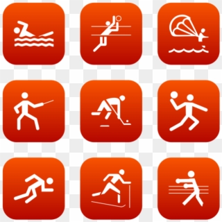 Sports Icon In Style Flat Rounded Square White On Red - Phan Mem Quan Ly Trung Tam Anh Ngu Clipart