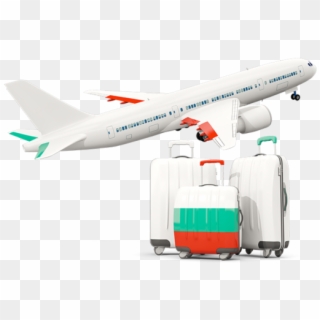 Luggage With Airplane - Indian Flag Airplane Png Clipart